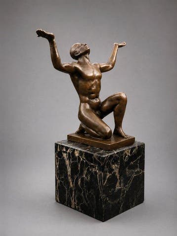 Cegaro - Statue, Monumentaal bronzen sculptuur – Gesigneerd