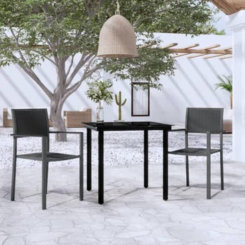 vidaXL 3-delige Tuinset zwart, Verzenden, Tuinset