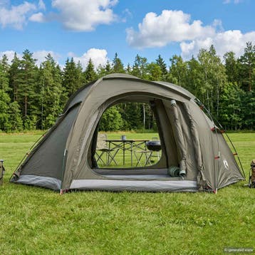 vidaXL Trekkingtent met regenkap, waterbestendig 3-persoons, Caravanes & Camping, Verzenden