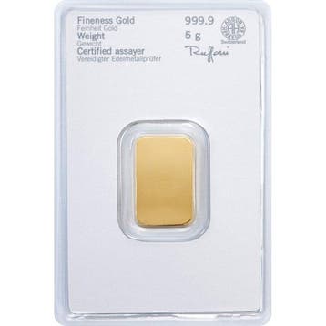 5 gram - Goud .999 - Heraeus - Verzegeld en met certificaat