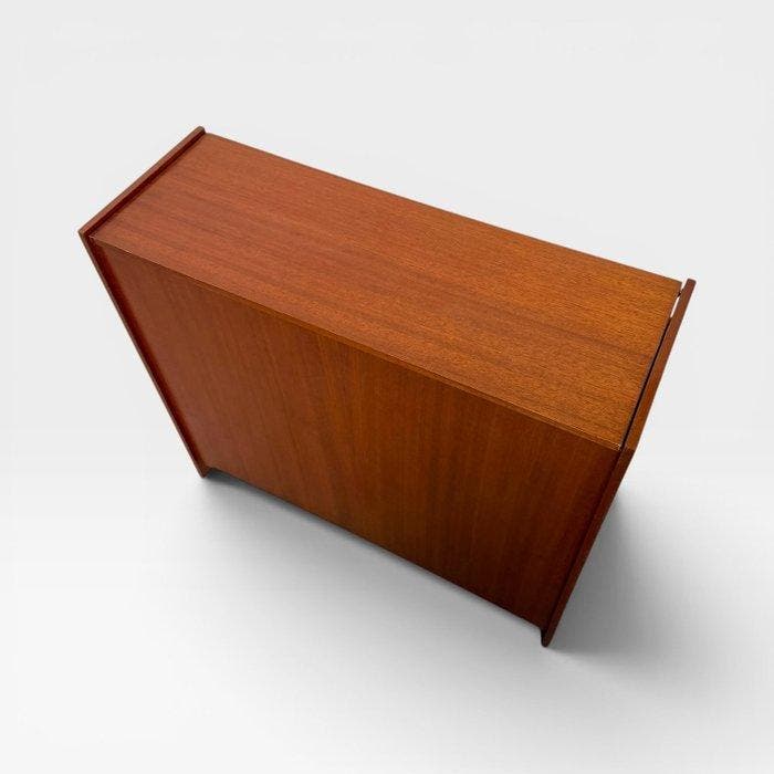 Kabinet - Hout, teakhoutfineer - opbergdoos, Antiquités & Art, Art | Objets design