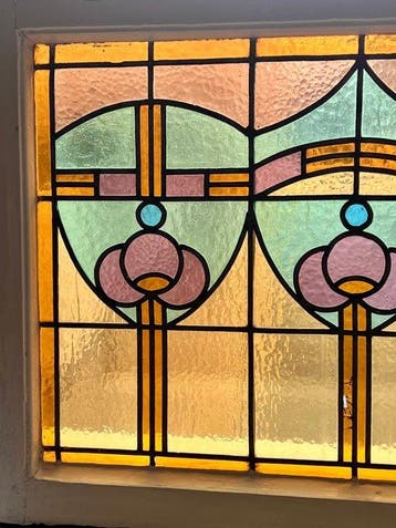 Jugendstil Glas-in-loodraam - Dutch Jugendstil design 1900’s