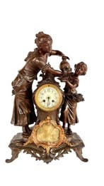 Pendule - Zinklegering, Glas, Brons - 1850-1900