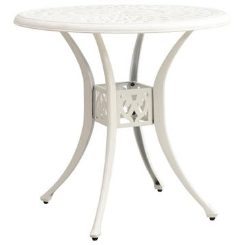 vidaXL Tuintafel 78x78x72 cm gietaluminium wit, Verzenden, Nieuw