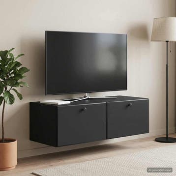 vidaXL Wandmontage TV-kast 98 x 41 x 30 cm Zwart Bewerkt, Verzenden, Nieuw