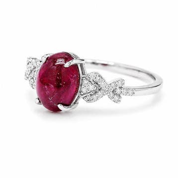 Sans prix de réserve - Bague Platine - 2.28ct. tw. Rubis -