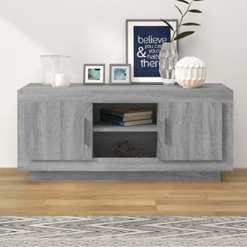 vidaXL Tv-meubel 102x35x45 cm bewerkt hout grijs sonoma, Huis en Inrichting, Kasten |Televisiemeubels, Verzenden, Nieuw