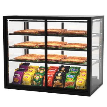 Neutrale Vitrine | INTEGRA | Zwart | 4 Niveaus |, Verzenden