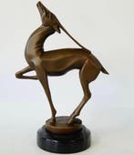 Marcel André Bouraine (1886-1948) - after - sculptuur, Fawn, Antiek en Kunst