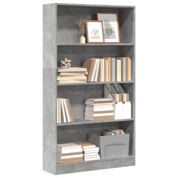 vidaXL Boekenkast 80x24x143 cm bewerkt hout betongrijs, Verzenden