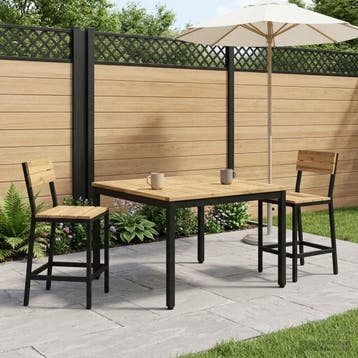 vidaXL Salontafel Wit en zwart 80 x 80,5 x 45 cm Massief, Verzenden, Nieuw