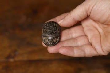 Oude Egypte, grote hartscarabeus uit graniet - 1.4 cm, Verzamelen