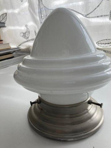 Lampe - Verre, Métal - Lampe plafonnière Art Déco, Antiek en Kunst