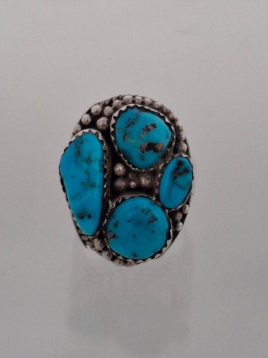Ring - Verenigde Staten Zilveren(925) Navajo ring (Zonder, Antiquités & Art, Art | Art non-occidental