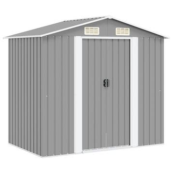 vidaXL Tuinberging 204x132x186 cm metaal grijs, Tuin en Terras, Verzenden, Nieuw