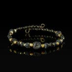 Romain antique Bracelet, Earrings, avec du verre romain et