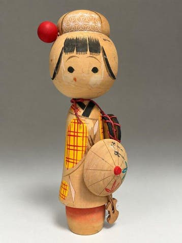 Vintage Japanse Kokeshi-collectie – 7-delige set – Waichi
