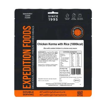 Kip Korma met rijst - Expedition Foods, Verzenden