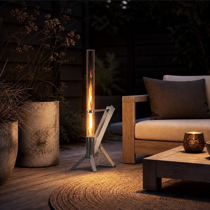 Chauffage de terrasse sur pied Green Flame R80 - argenté -, Tuin en Terras, Terrasverwarmers, Verzenden