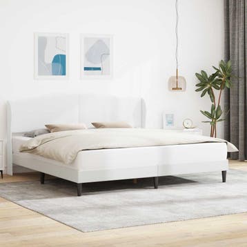 vidaXL Bedframe met hoofdeinde Wit 180 x 200 cm Kunstleer, Verzenden, Nieuw