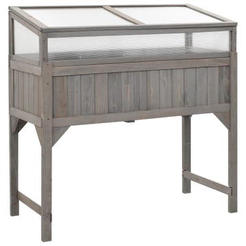 vidaXL Plantenbak verhoogd met kas 110x54x120 cm massief, Tuin en Terras, Verzenden, Nieuw