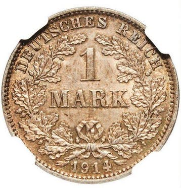 Duitsland, keizerrijk Wilhelm II. 1 Mark 1914 - NGC MS62