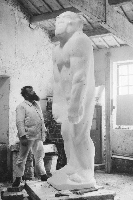 Paul Dardé (daprès) - sculptuur, Statuette moderniste en, Antiquités & Art, Curiosités & Brocante