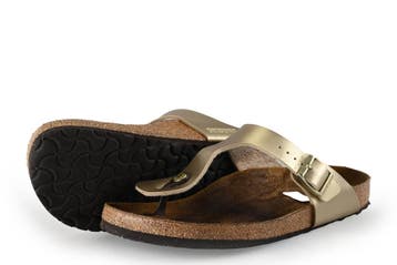 Birkenstock Sandalen in maat 39 Goud, Overige kleuren, Verzenden, Sandalen of Muiltjes, Gedragen