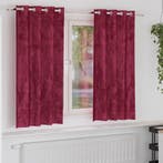 vidaXL Velvet Gordijnen 2 pcs Wijnrood 175 x 140 cm Fluweel, Huis en Inrichting, Verzenden, Nieuw