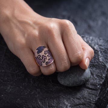 Sans prix de réserve - Bague Argent, Assiette Or Rose -
