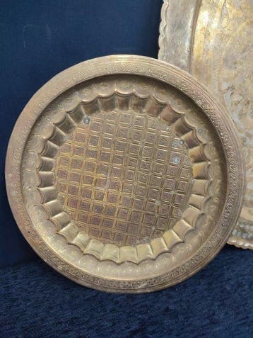 Dienblad (3) - Verguld messing - Gouden dienbladen Islam