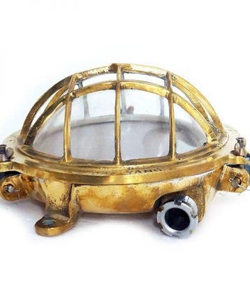 Daeyang - Wandlamp - Messing, Glas - Industrieel kooi-lamp