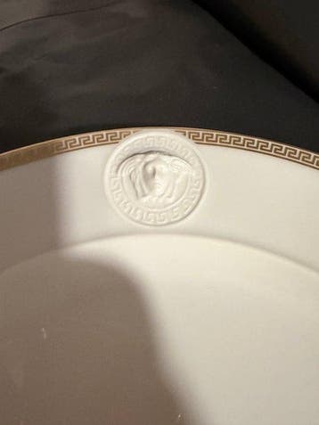 Rosenthal - Versace - Assiette - Medaillon meandre d or -