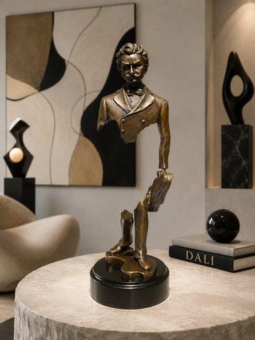 naar bruno catalano - Sculpture, Bronzen Beeld Businessman, Antiek en Kunst
