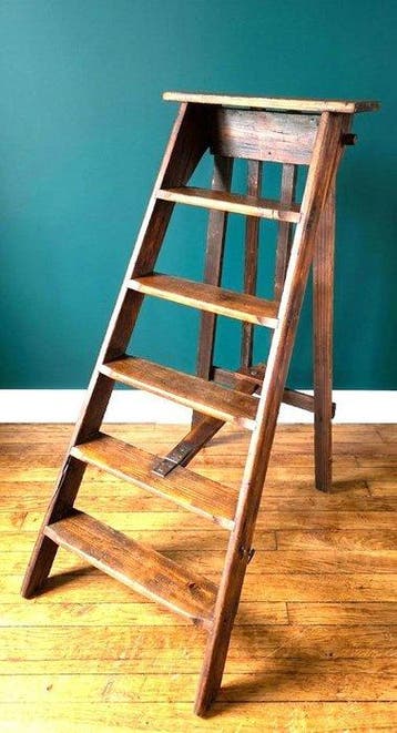 Boekenkast - Hout - Robuuste opvouwbare trapladder