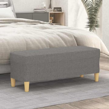 vidaXL Bankje 100x35x41 cm stof donkergrijs, Huis en Inrichting, Verzenden, Nieuw