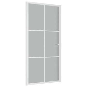 vidaXL Binnendeur 102,5x201,5 cm matglas en aluminium wit, Verzenden