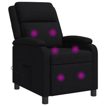 vidaXL Massage Relaxstoel Zwart Stof, Verzenden, Nieuw