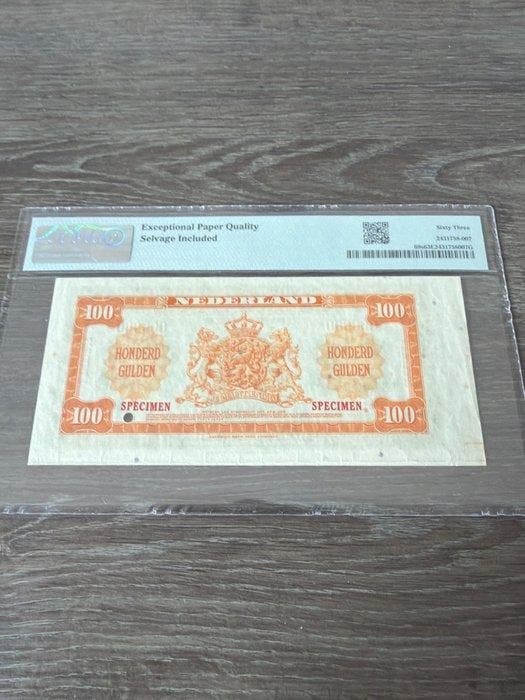 Nederland. - 100 Gulden - 1943 - Specimen - Pick 69s, Timbres & Monnaies, Billets de banque | Europe | Billets non-euro