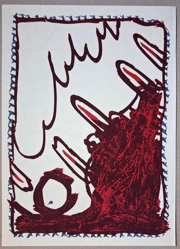 Pierre Alechinsky (1927) - Abstraction, 1988
