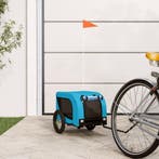vidaXL Hondenfietstrailer oxford stof en ijzer blauw en, Verzenden