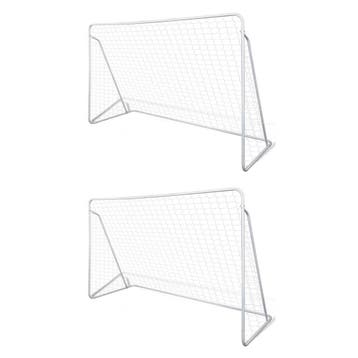 vidaXL Voetbalgoals 2 st 240x90x150 cm staal, Verzenden