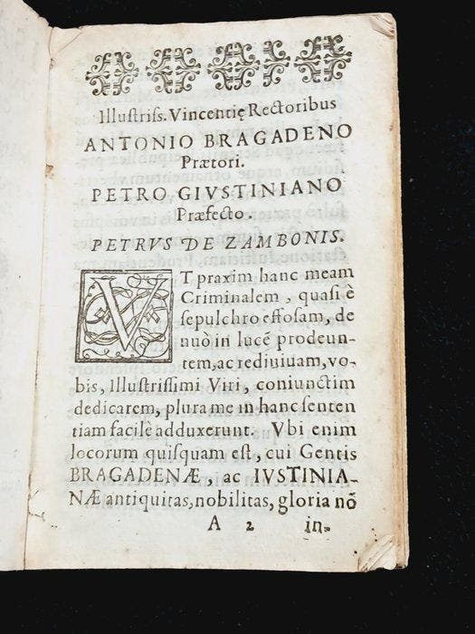 Petro de Zambonis - Isagoge in practicam criminalem - 1614, Antiquités & Art, Antiquités | Livres & Manuscrits