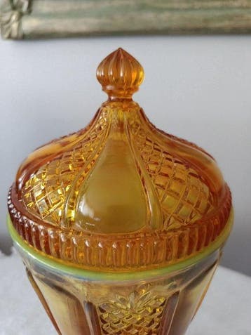 Vase avec couvercle - Verre - Verre polonais -Zbkowice