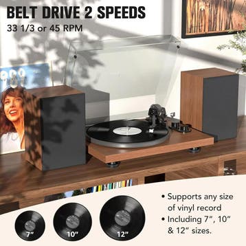 Udreamer AT-3600L Platenspeler 40W bluetooth Hi-Fi, speak..., Ophalen of Verzenden, Nieuw