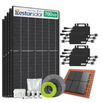 Zonnepanelen pakket voor schuindak - 4.9 kW - 7x 700, Ophalen of Verzenden, Nieuw