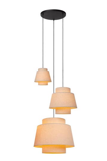 Hanglamp Lucide TRIBUTE -  - 3xE27 - Beige, Verzenden, Nieuw