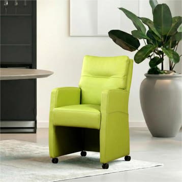 Set van 8 Leren eetkamerstoelen Sharp - Toledo Lime, Ophalen of Verzenden, Nieuw, Leer
