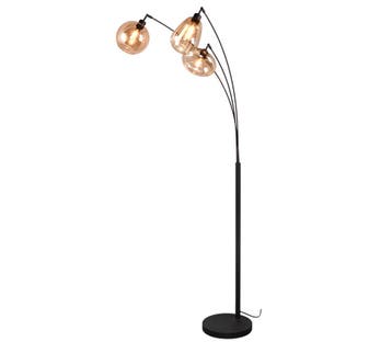 Trio LUMINA vloerlamp | E14 Fitting | mat zwart met amber |, Verzenden