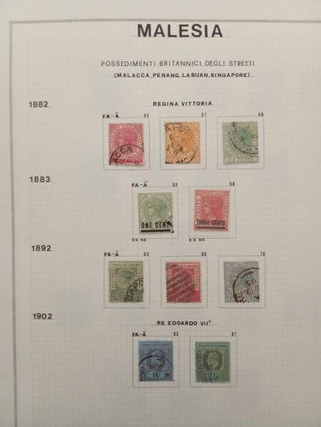 Asie - Album de timbres: Malaisie, Indie néerlandaise,, Gestempeld